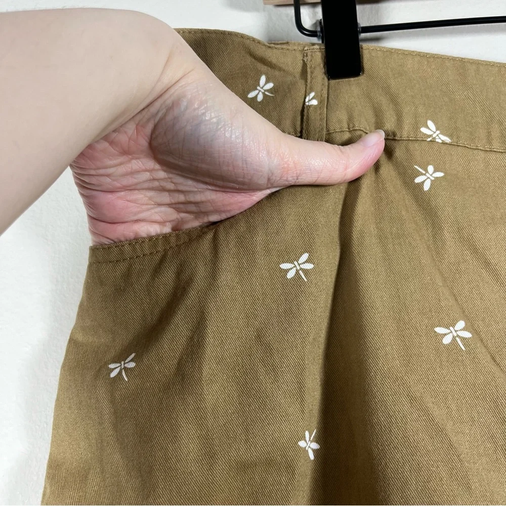 Woman Within Tan Skort with Dragonfly Pattern Women’s Plus Size 18W